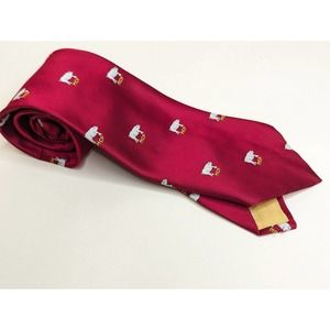 Vintage Male Chauvinist Pig MCP Marshal Field Mens Tie Red Yellow Geometric Hogs